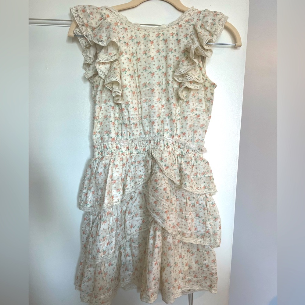 Loveshackfancy Girls Janelly Dress in beige floral Girls Size 12